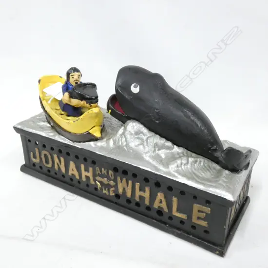 LG CAST IRON MONEY BOX - JONAH & THE WHALE L. 240MM